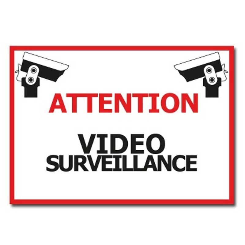 plaque attention vidéosurveillance