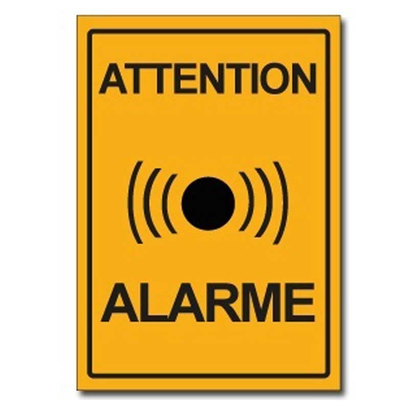 plaque attention alarme