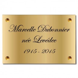 Plaque Funéraire en Laiton