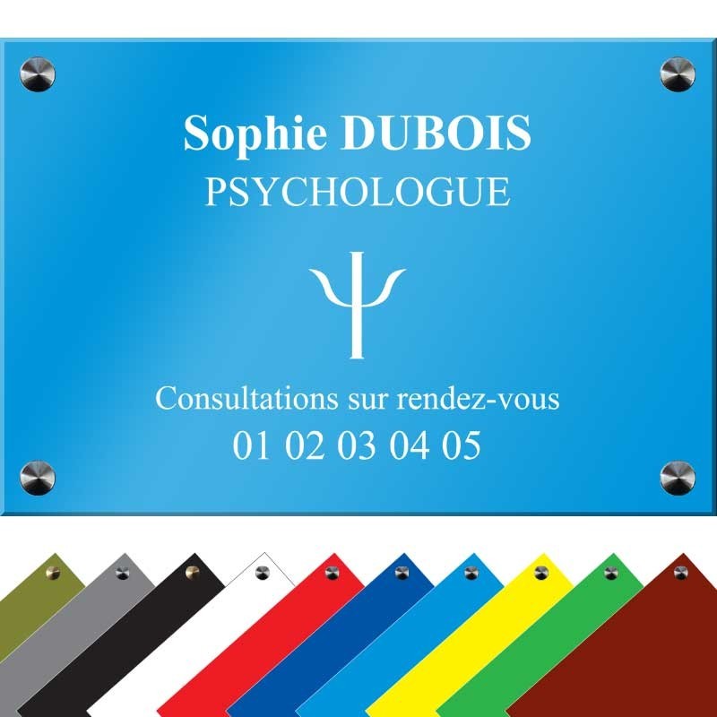 Plaque professionnelle personnalisée avec logo pour psychologue