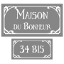 Lot de plaque de maison/ numéro emaillé ART DECO | Plaque Personnalisée