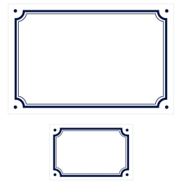 Plaque émaillée + numéro assorti avec liseret | Plaque Personnalisée