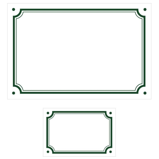 Plaque émaillée + numéro assorti avec liseret | Plaque Personnalisée