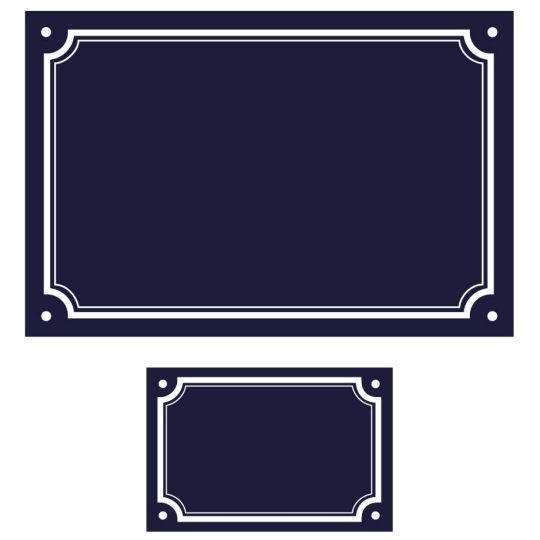 Plaque émaillée + numéro assorti avec liseret | Plaque Personnalisée