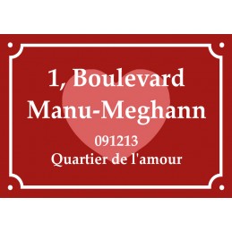 Plaque de rue avec coeur