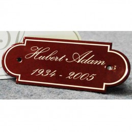 PLAQUE FUNERAIRE PERSONNALISABLE - PLEXI, METAL - AVEC MOTIF - PHOTO