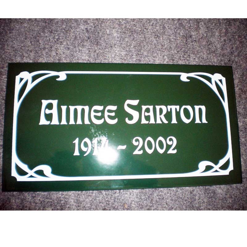 Plaque funéraire art deco Plaque funéraire art deco