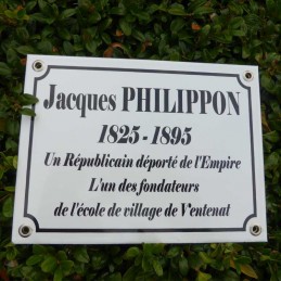 Plaque funéraire émaillée simple