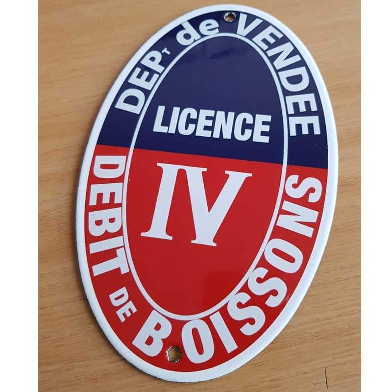 Plaque émaillée licence IV ovale Plaque émaillée licence IV ovale