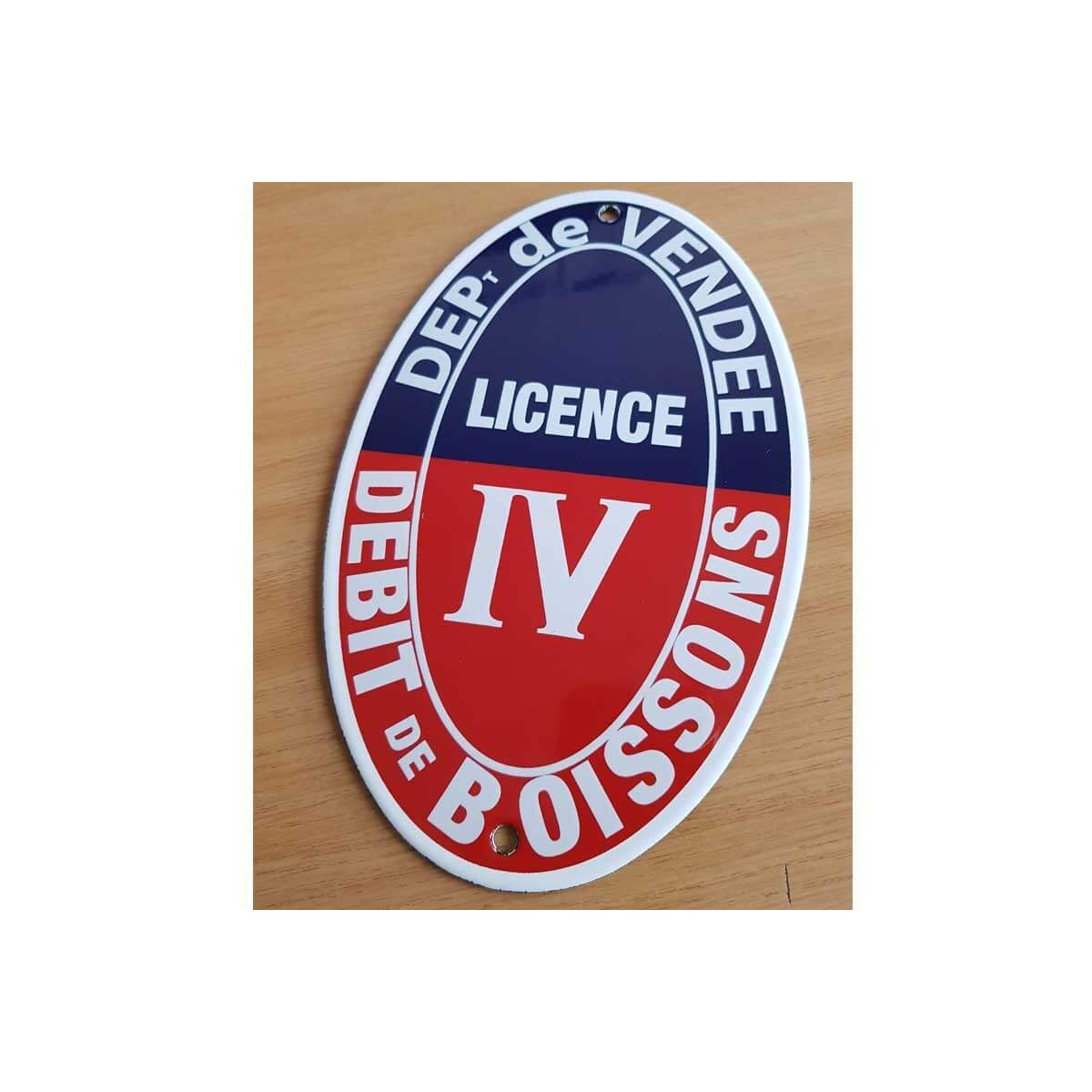 Plaque émaillée licence IV ovale