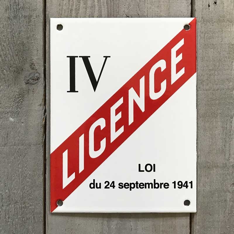 Plaque Licence IV Plaque Licence IV