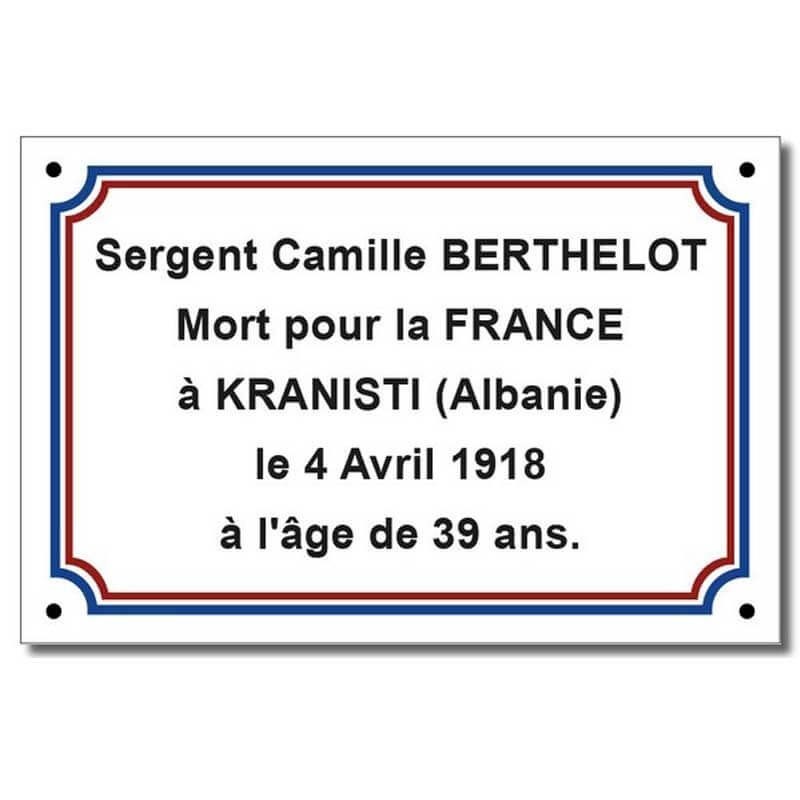 Plaque émaillée mémoire tricolore Plaque émaillée mémoire tricolore