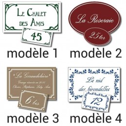 Plaque maison adresse numero personnalisable vintage feuilles nature -  Plaques adresse/Plaques numero rectangle - creosoleil