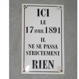 Plaque humour ici il ne se passa rien