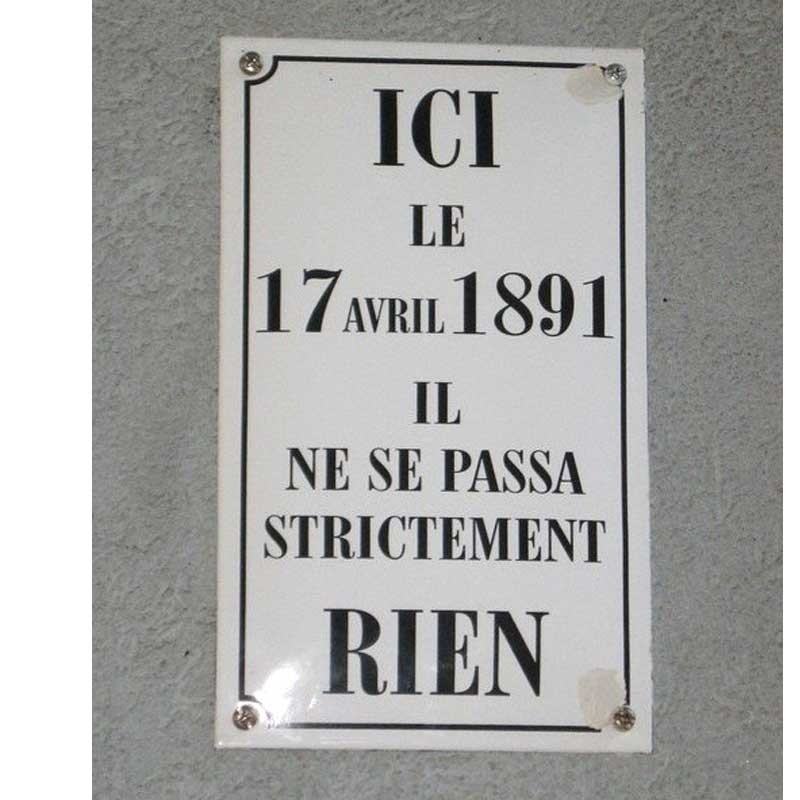 Plaque humour ici il ne se passa rien Plaque humour ici il ne se passa rien