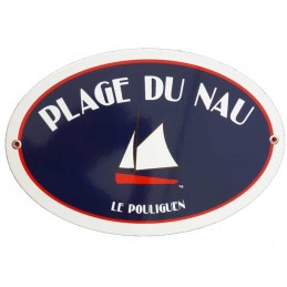 Plaque émail décor bateau