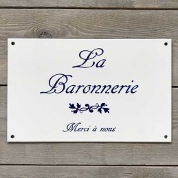 plaque modèle 4 fleurs bleues