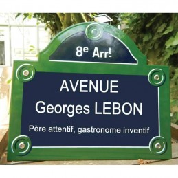 Plaque de rue émaillée Paris 40 x 35 cm avec fronton.