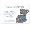 Plaque Assistante Maternelle thème Ourson