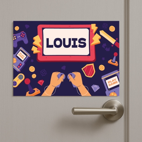Plaque de porte enfant Jeux Vidéos | Plaque Personnalisée