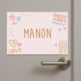 Plaque de porte enfant Good Vibes | Plaque Personnalisée