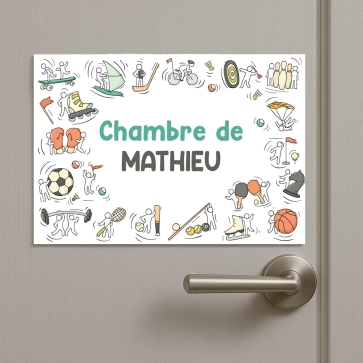 Plaque de porte Sport