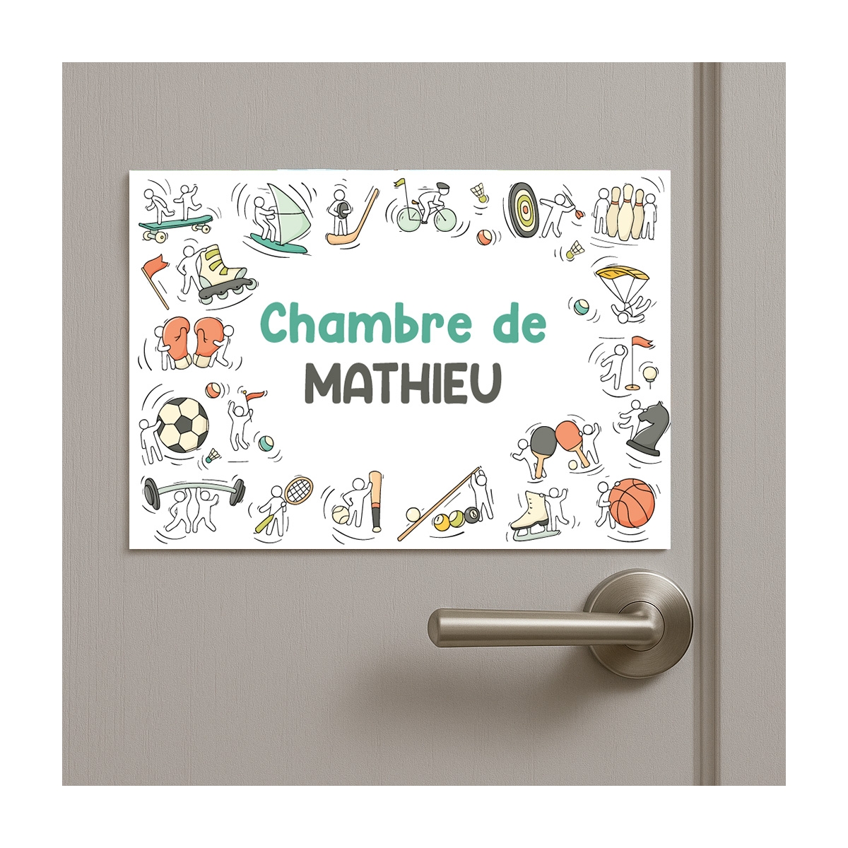 Plaque de porte enfant Sport | Plaque Personnalisée