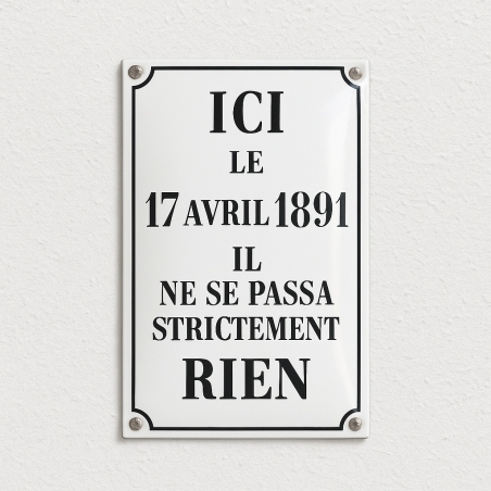 Plaque émail humoristique à personnaliser | Plaque Personnalisée