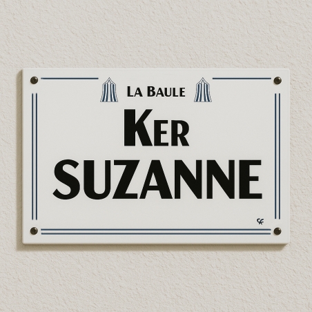 Plaque émaillée Cabine de Plage