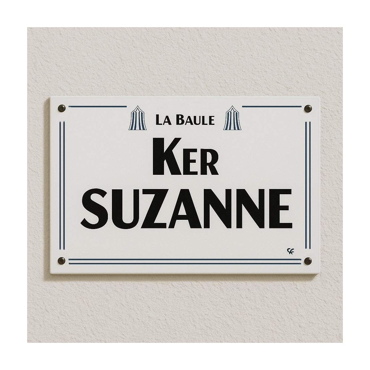 Plaque émaillée Cabine de Plage