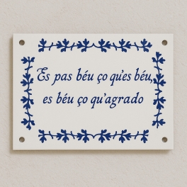 Plaque émaillée Fleurs bleues