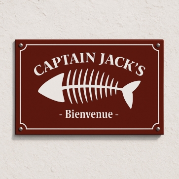 Plaque émaillée poisson à personnaliser | Plaque Personnalisée