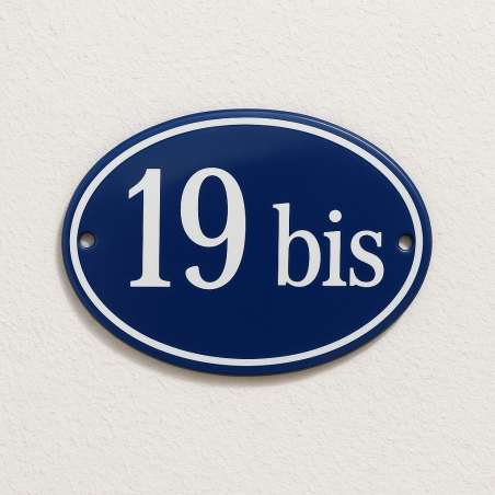 Plaque émaillée ovale pour numéro de maison | Plaque Personnalisée