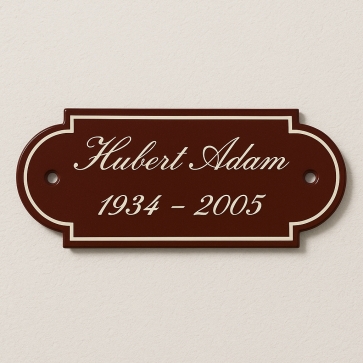 Plaque funéraire émaillée avec oreilles