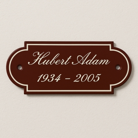 Plaque funéraire émaillée avec oreilles