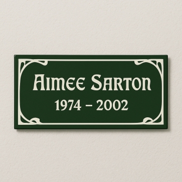 Plaque funéraire émaillée Art Déco