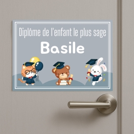Plaque diplôme enfant sage personnalisable | Plaque Personnalisée