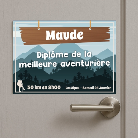 Plaque Diplôme Aventure personnalisable | Plaque Personnalisée