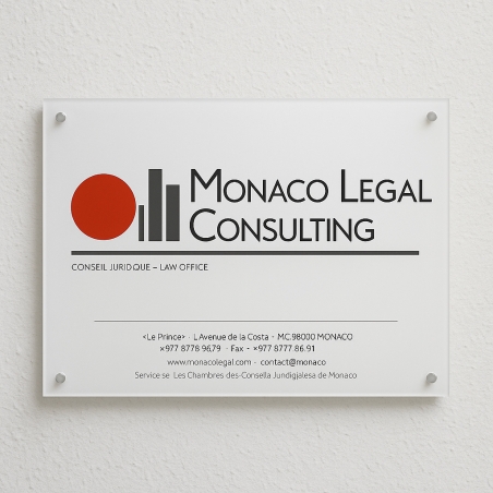 Plaque plexiglas non transparente pour société | Plaque Personnalisée