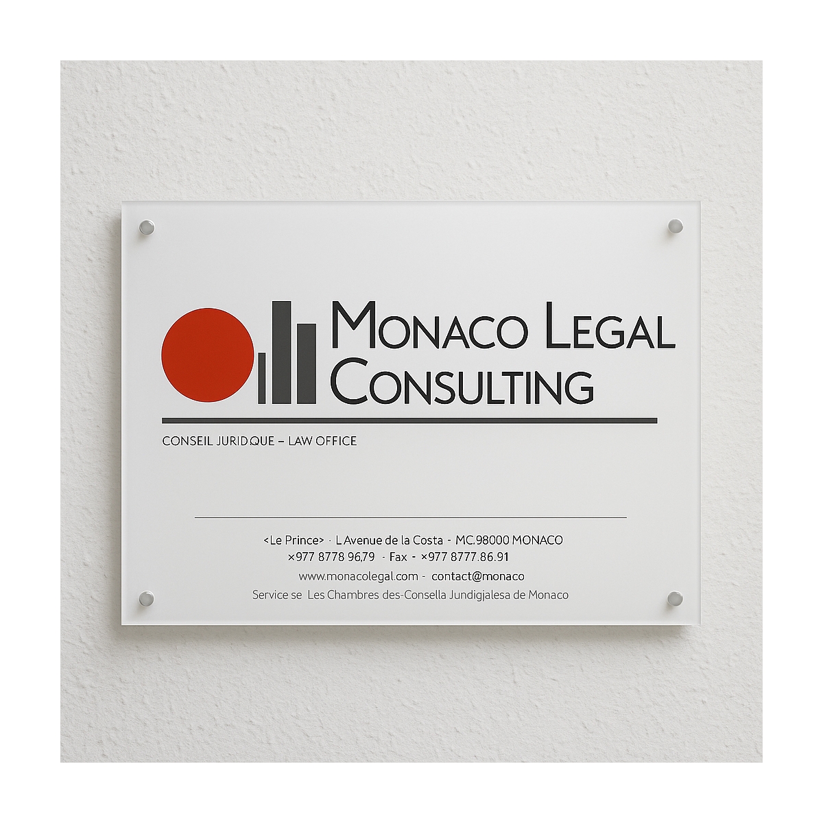 Plaque plexiglas non transparente pour société | Plaque Personnalisée