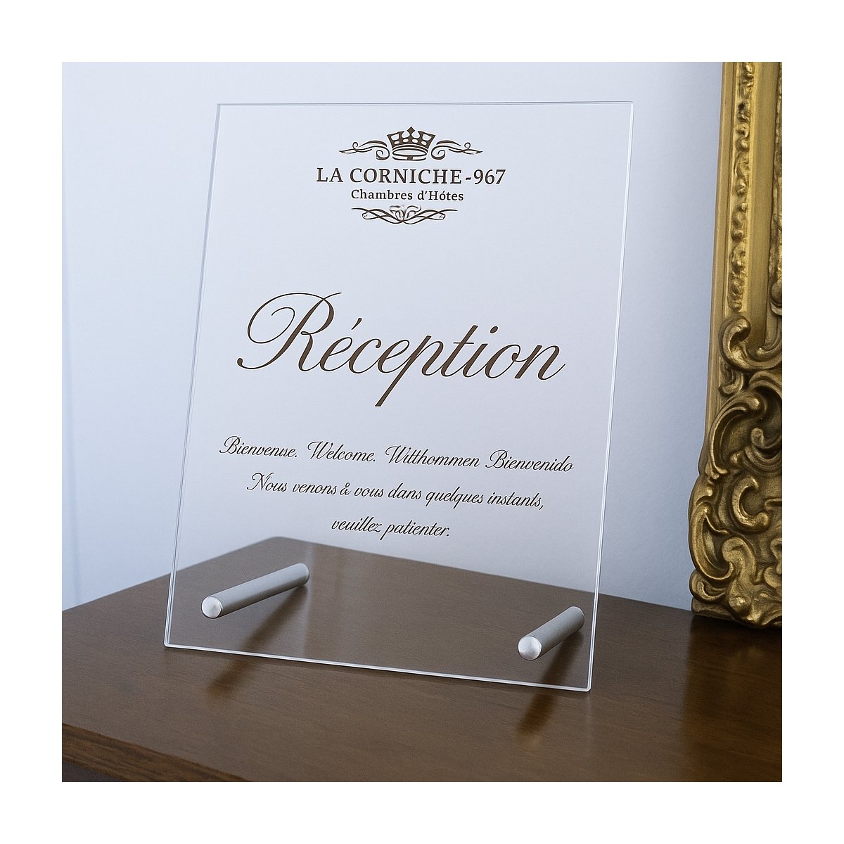 Plaque chevalet en plexiglas à personnaliser | Plaque Personnalisée