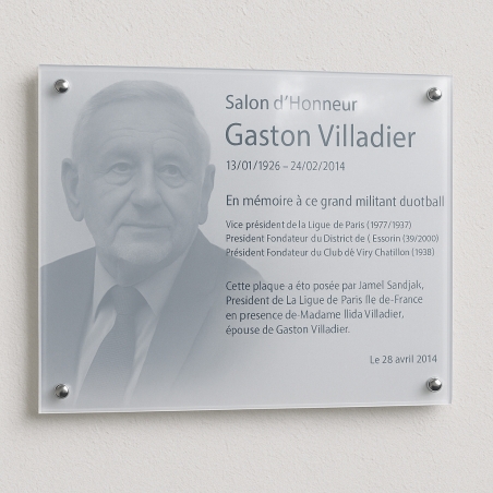 Plaque Plexi Commémorative