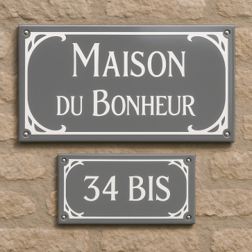 Lot de plaque de maison/ numéro emaillé ART DECO | Plaque Personnalisée