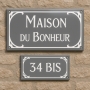 Lot de plaque de maison/ numéro emaillé ART DECO | Plaque Personnalisée