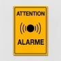 Panneau attention alarme - Format portrait - 20x15cm - en dibond