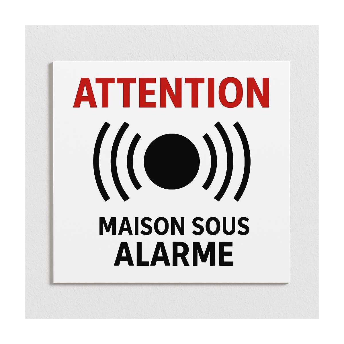 Plaque Maison sous Alarme