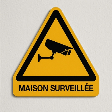 Pancarte de signalisation - Maison sous surveillance - forme triangle
