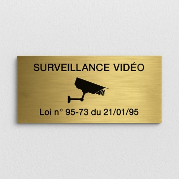 Plaque Attention Alarme Alu ou Laiton