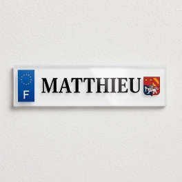 Plaque immatriculation Plexi Blason