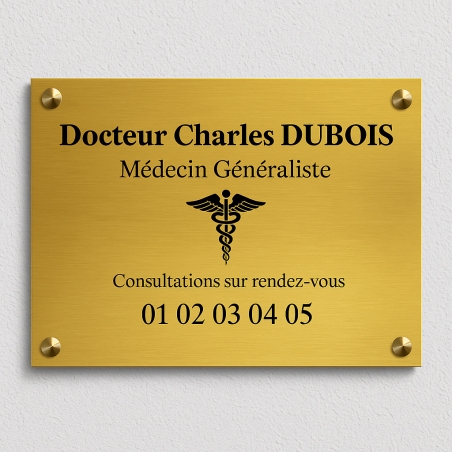 Plaque pro pour médecin généraliste | Plaque Personnalisée